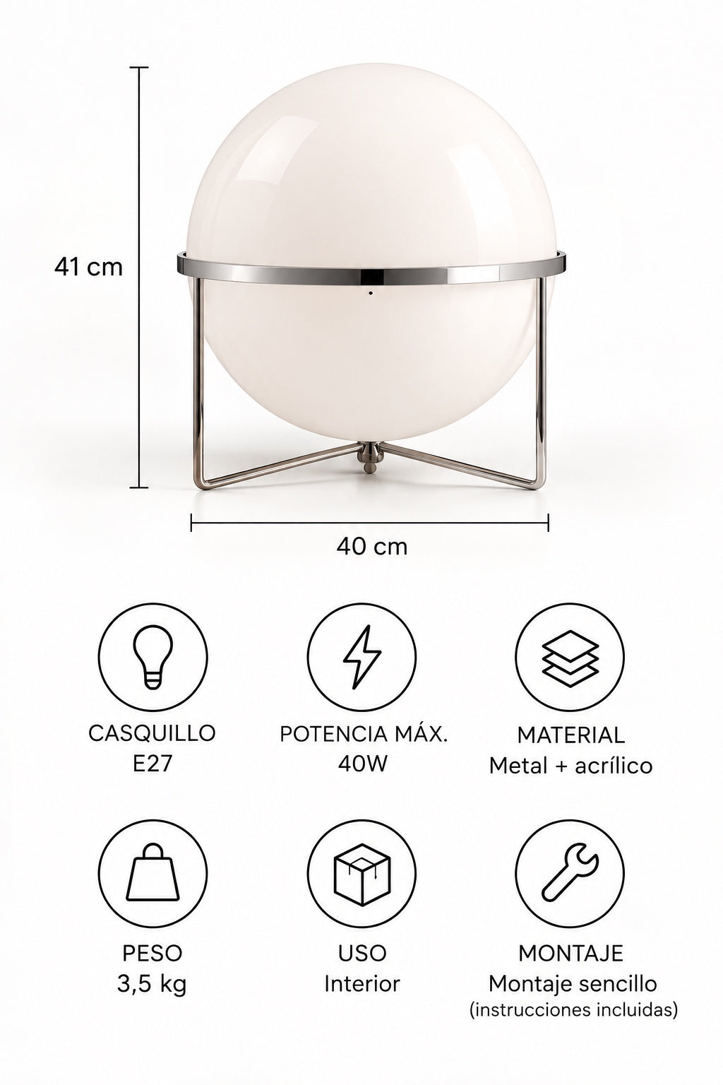 47.3 GOTA BLANCA — ficha técnica, dimensiones y características
