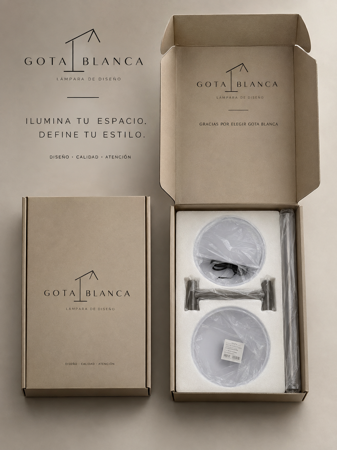 Packaging de la lámpara 47.1 GOTA BLANCA de una esfera
