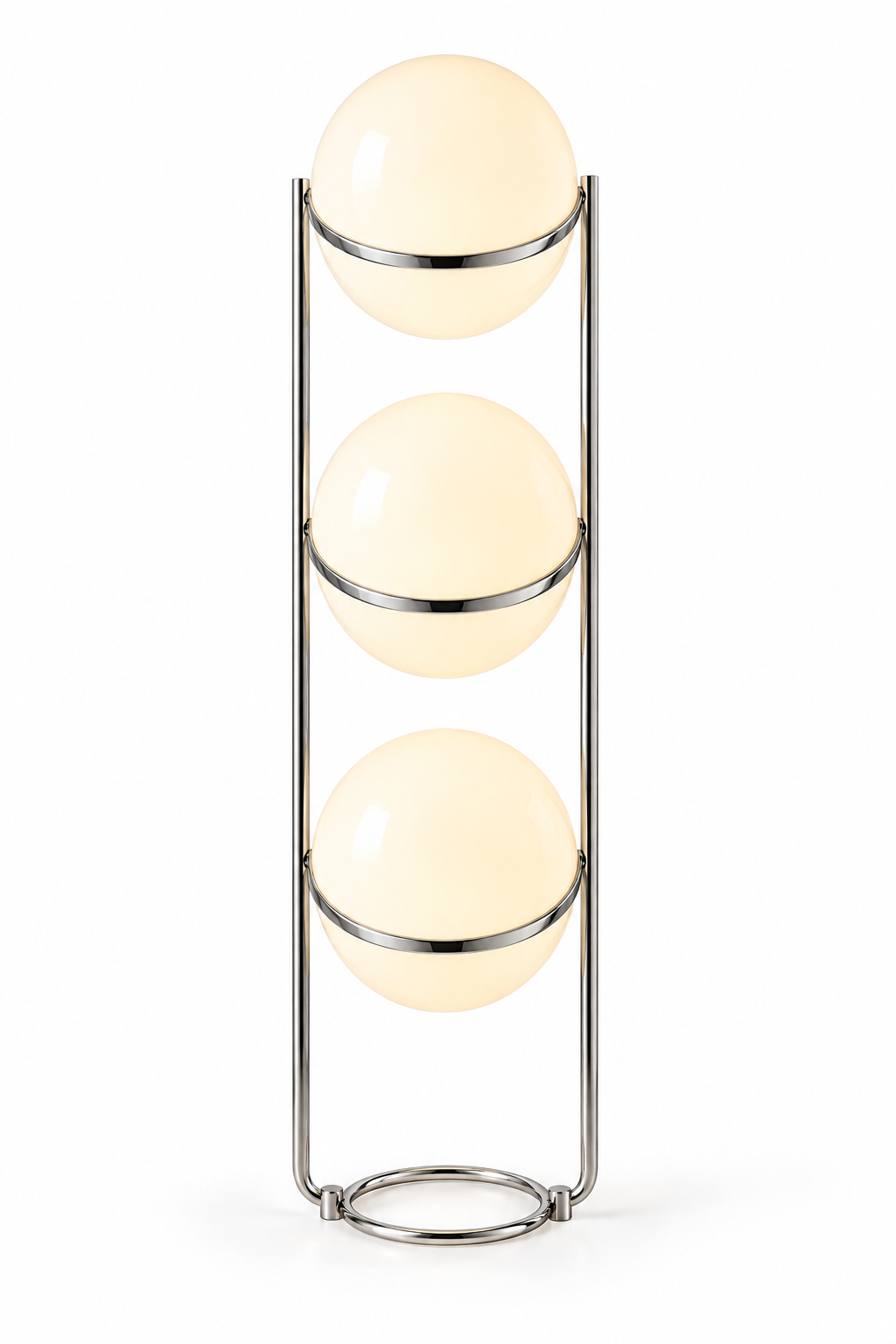 Lámpara de pie de tres bolas 47.2 GOTA BLANCA sobre fondo blanco